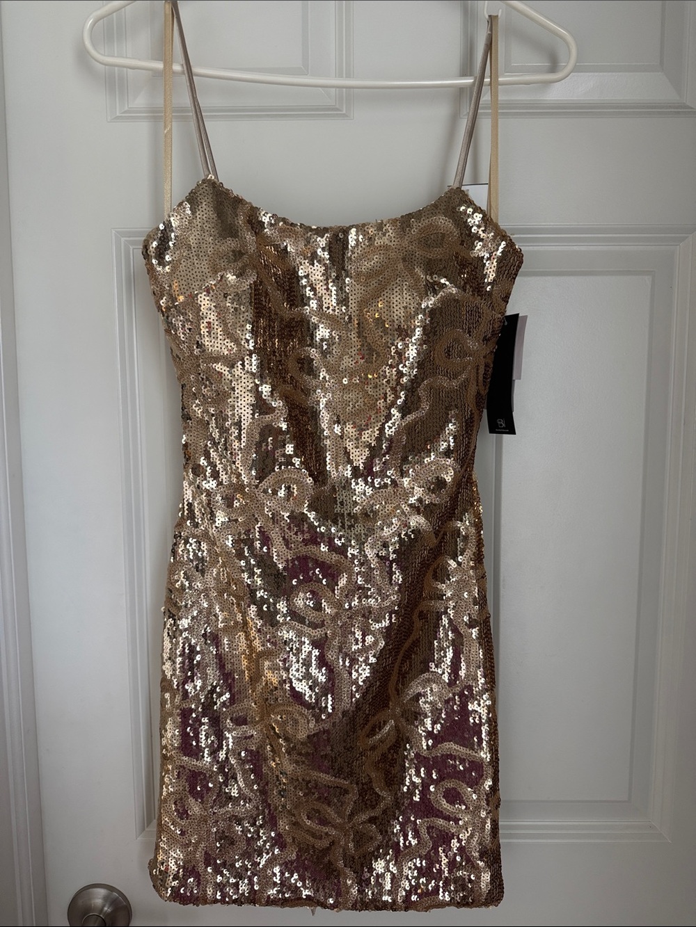 Blondie Nites Gold Sequin Mini Dress